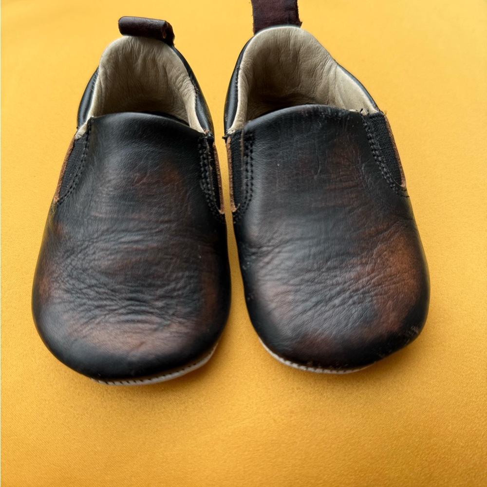 Freebird Brown and Black Kids Moccasins